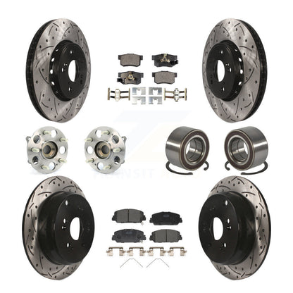 Kit de plaquettes de rotor de frein revêtues de roulement de moyeu avant et arrière (10 pièces) pour Acura RDX AW 17-18