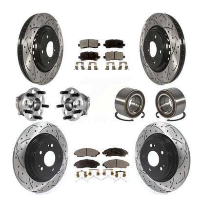 Kit de rotors et plaquettes de frein à disque revêtus de roulement de moyeu avant et arrière (10 pièces) pour Acura MD