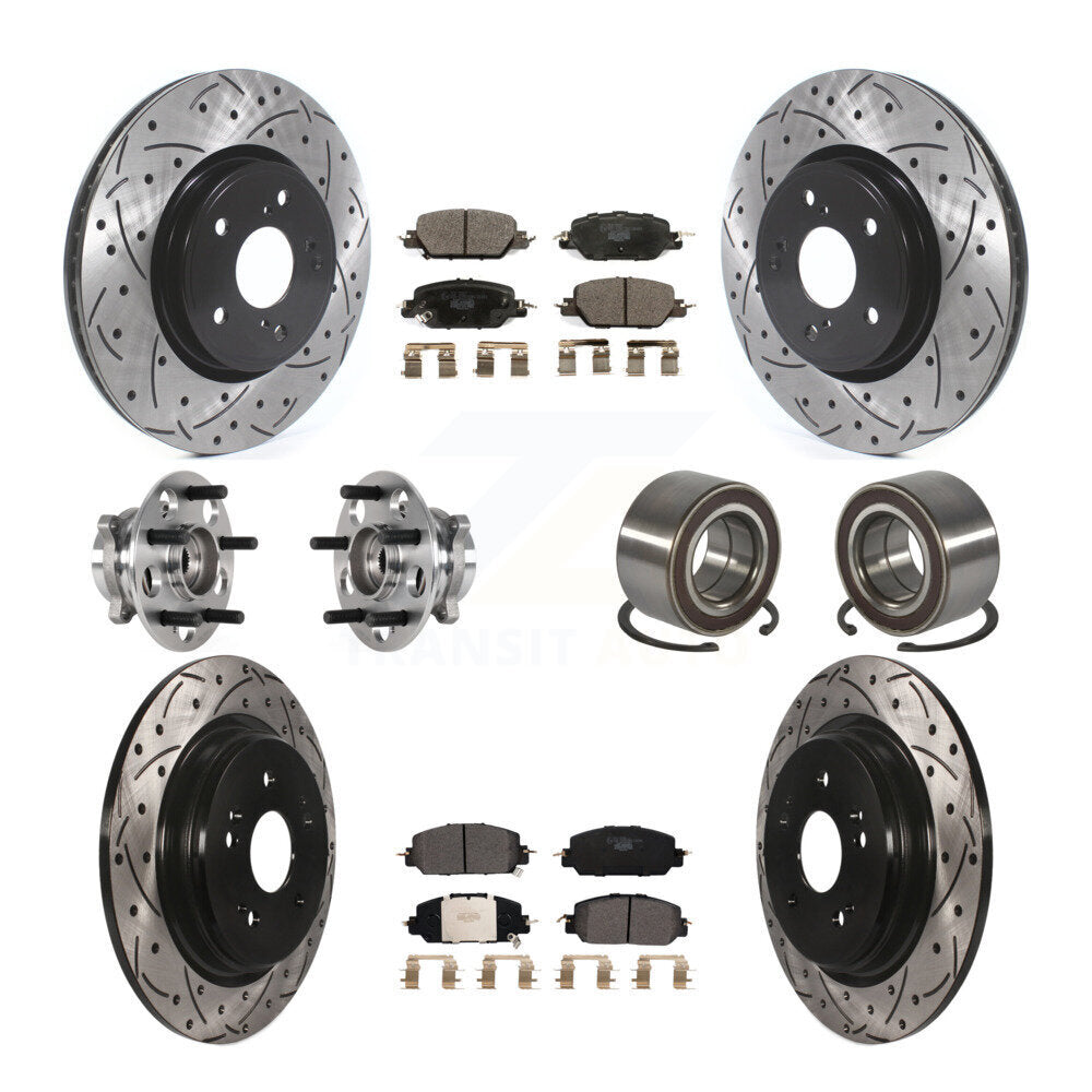 Kit de Rotor et de plaquettes de frein à disque revêtus de roulement de moyeu avant et arrière (10 pièces) pour Honda CR-