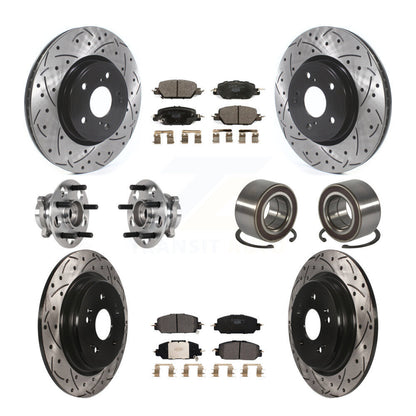 Kit de Rotor et de plaquettes de frein à disque revêtus de roulement de moyeu avant et arrière (10 pièces) pour Honda CR-
