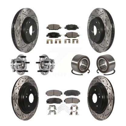 Kit de Rotor et de plaquettes de frein à disque revêtus de roulement de moyeu avant et arrière (10 pièces) pour Honda CR-