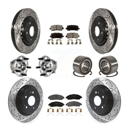 Kit de rotors et plaquettes de frein à disque revêtus de roulement de moyeu avant et arrière (10 pièces) pour Acura MD