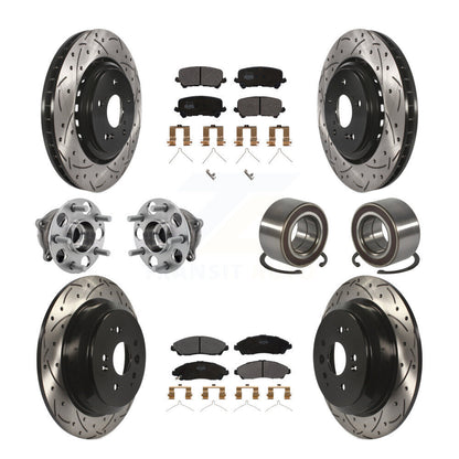 Kit de plaquettes de rotor de frein revêtues de roulement de moyeu avant et arrière (10 pièces) pour Acura MDX AW 14-16