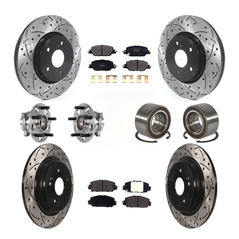 Kit de Rotor et de plaquettes de frein à disque revêtus de roulement de moyeu avant et arrière (10 pièces) pour Honda CR-