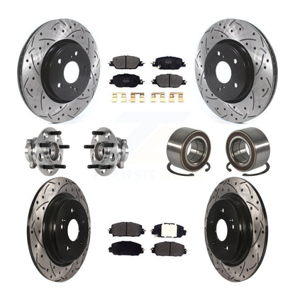Kit de Rotor et de plaquettes de frein à disque revêtus de roulement de moyeu avant et arrière (10 pièces) pour Honda CR-
