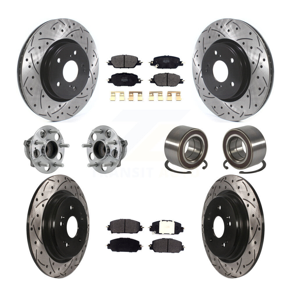 Kit de Rotor et de plaquettes de frein à disque revêtus de roulement de moyeu avant et arrière (10 pièces) pour Honda CR-