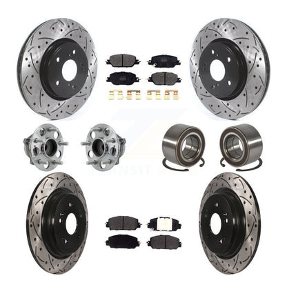Kit de Rotor et de plaquettes de frein à disque revêtus de roulement de moyeu avant et arrière (10 pièces) pour Honda CR-