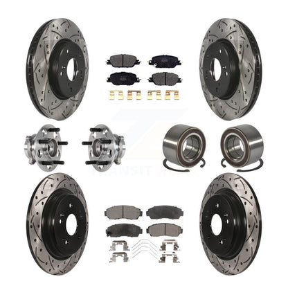Kit de Rotor et de plaquettes de frein à disque revêtus de roulement de moyeu avant et arrière (10 pièces) pour Honda CR-