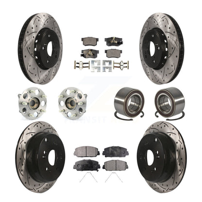 Kit de plaquettes de rotor de frein revêtues de roulement de moyeu avant et arrière (10 pièces) pour Acura RDX AW 17-18