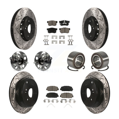 Kit de plaquettes de rotor de frein revêtues de roulement de moyeu avant et arrière (10 pièces) pour Acura RDX AW 13-16