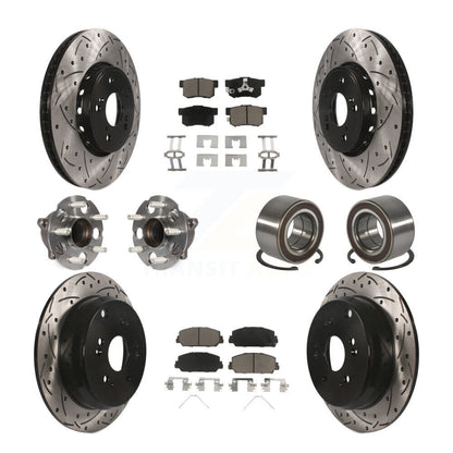 Kit de plaquettes de rotor de frein revêtues de roulement de moyeu avant et arrière (10 pièces) pour Acura RDX FW 13-18