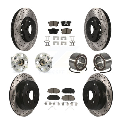 Kit de plaquettes de rotor de frein revêtues de roulement de moyeu avant et arrière (10 pièces) pour Acura RDX AW 17-18