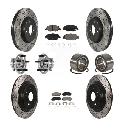 Kit de Rotor et de plaquettes de frein à disque revêtus de roulement de moyeu avant et arrière (10 pièces) pour Honda CR-
