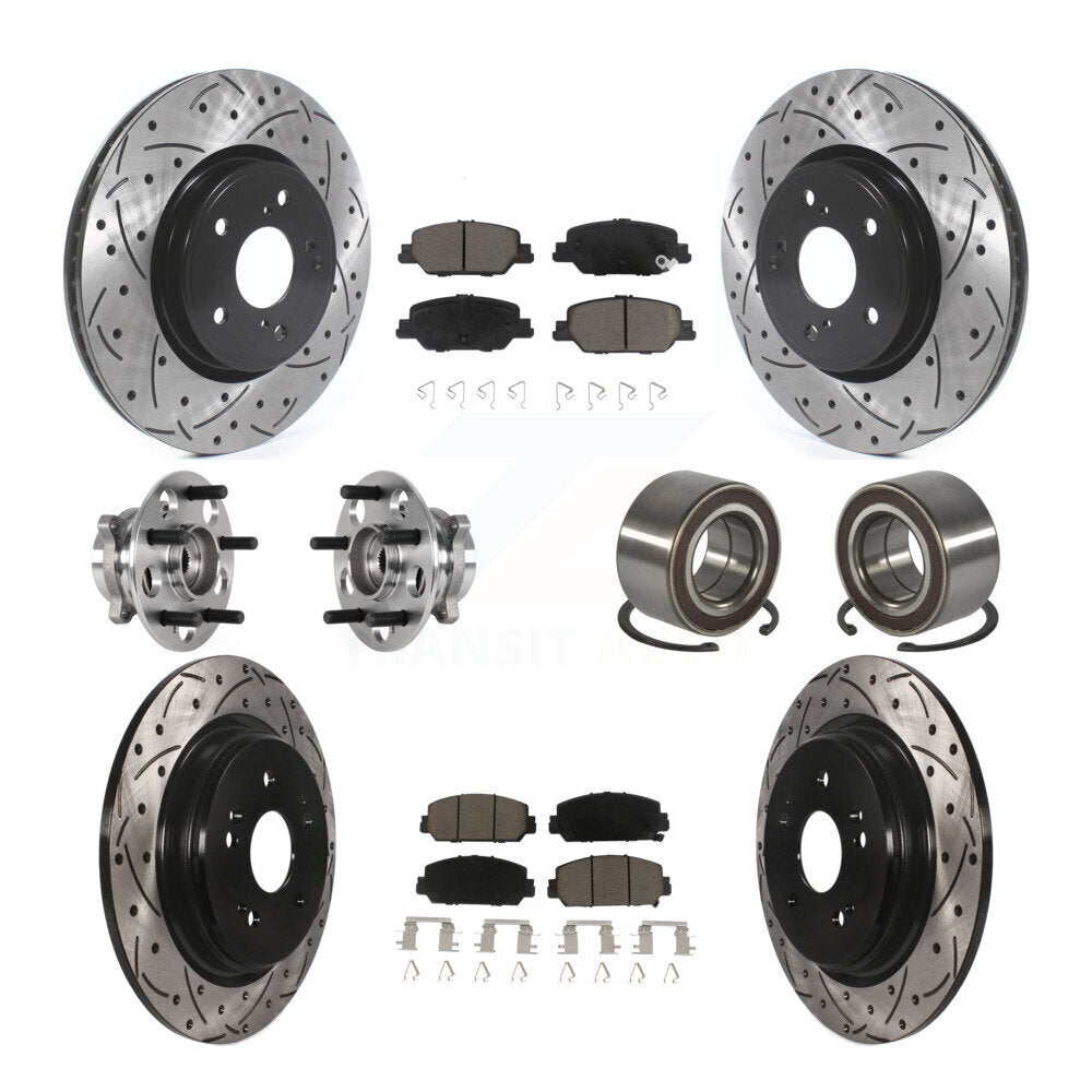 Kit de Rotor et de plaquettes de frein à disque revêtus de roulement de moyeu avant et arrière (10 pièces) pour Honda CR-