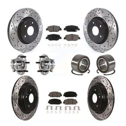 Kit de Rotor et de plaquettes de frein à disque revêtus de roulement de moyeu avant et arrière (10 pièces) pour Honda CR-