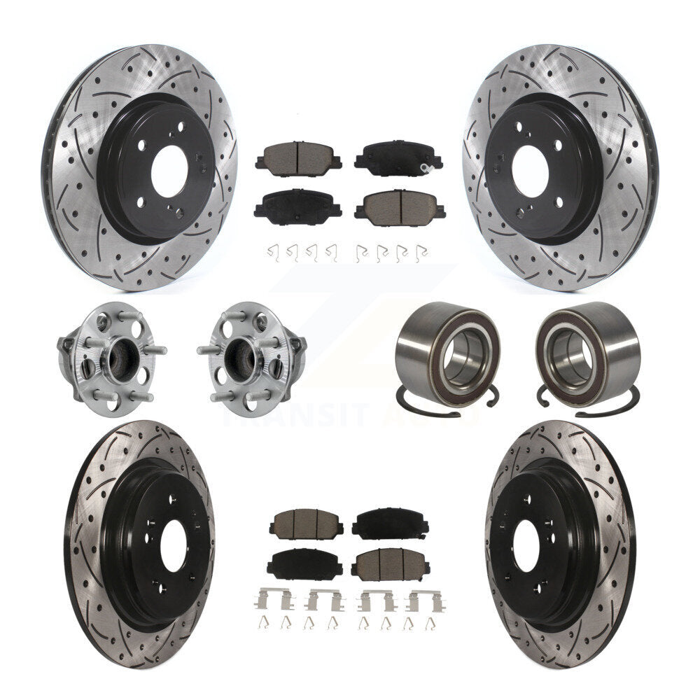 Kit de Rotor et de plaquettes de frein à disque revêtus de roulement de moyeu avant et arrière (10 pièces) pour Honda CR-