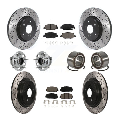 Kit de Rotor et de plaquettes de frein à disque revêtus de roulement de moyeu avant et arrière (10 pièces) pour Honda CR-