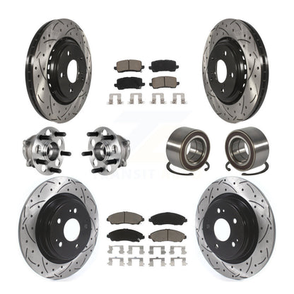 Kit de rotors et plaquettes de frein à disque revêtus de roulement de moyeu avant et arrière (10 pièces) pour Acura MD