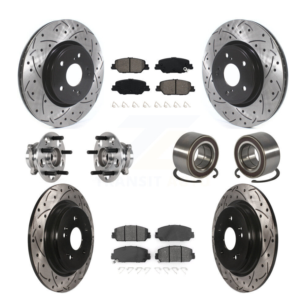 Kit de Rotor et de plaquettes de frein à disque revêtus de roulement de moyeu avant et arrière (10 pièces) pour Honda CR-