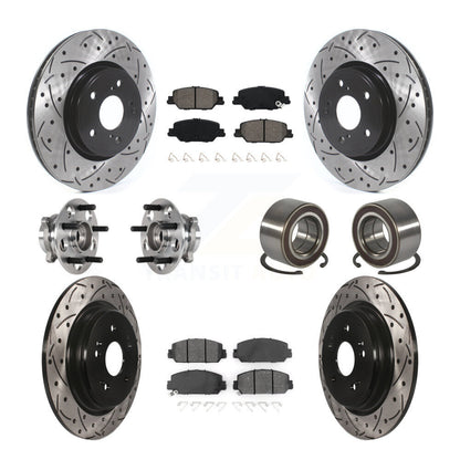Kit de Rotor et de plaquettes de frein à disque revêtus de roulement de moyeu avant et arrière (10 pièces) pour Honda CR-