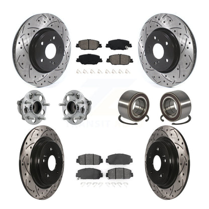 Kit de Rotor et de plaquettes de frein à disque revêtus de roulement de moyeu avant et arrière (10 pièces) pour Honda CR-