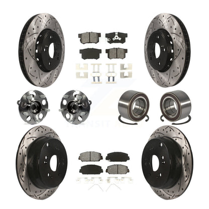 Kit de plaquettes de rotor de frein revêtues de roulement de moyeu avant et arrière (10 pièces) pour Acura RDX AW 13-16