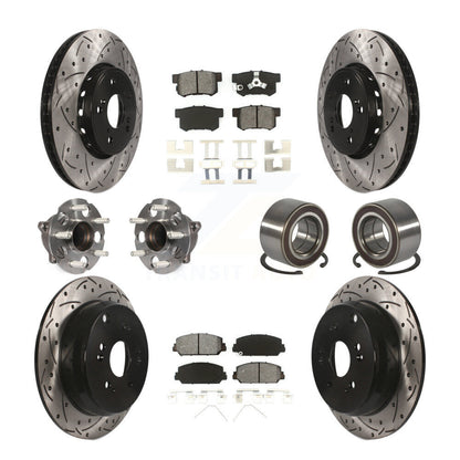 Kit de plaquettes de rotor de frein revêtues de roulement de moyeu avant et arrière (10 pièces) pour Acura RDX FW 13-18