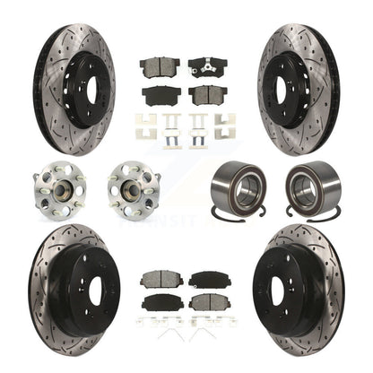 Kit de plaquettes de rotor de frein revêtues de roulement de moyeu avant et arrière (10 pièces) pour Acura RDX AW 17-18