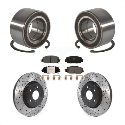 Kit de Rotor et plaquettes de frein à fente percé avec roulement de roue avant pour Honda CR-