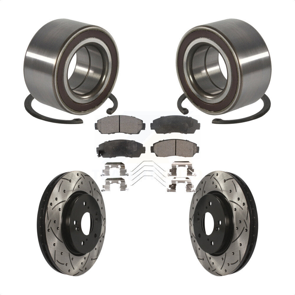 Kit de plaquettes de Rotor de frein, fente de perçage, roulement de roue avant, pour Honda CR-V AW 2012 – 2016