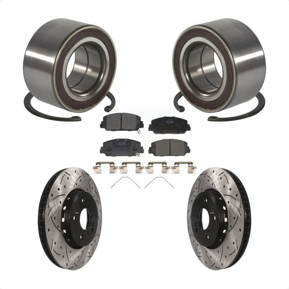 Kit de plaquettes de Rotor de frein, roulement de roue avant, fente de perçage, pour Acura RD 2013 – 2018