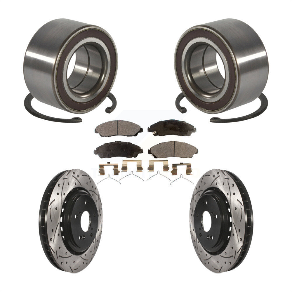 Kit de plaquettes de Rotor de frein, roulement de roue avant, fente de perçage, pour Acura MD 2014 – 2016