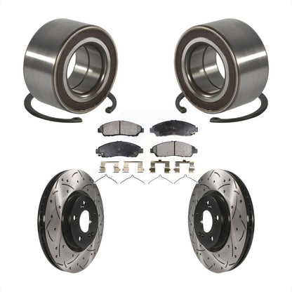 Kit de rotor et de plaquettes de frein fendus percés avec roulement de roue avant pour Acura RL