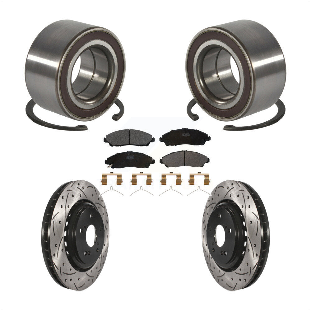 Kit de plaquettes de Rotor de frein, roulement de roue avant, fente de perçage, pour Acura MD 2014 – 2016