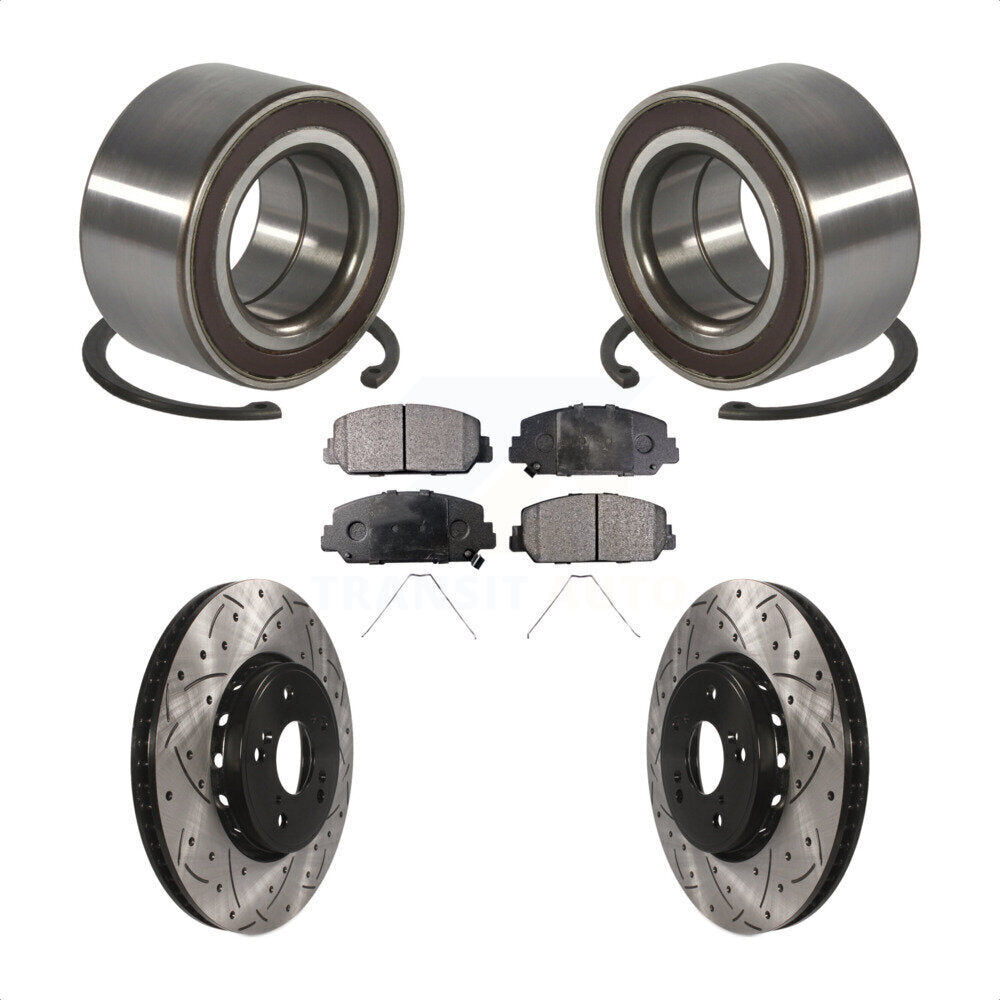 Kit de plaquettes de Rotor de frein, roulement de roue avant, fente de perçage, pour Acura RD 2013 – 2018