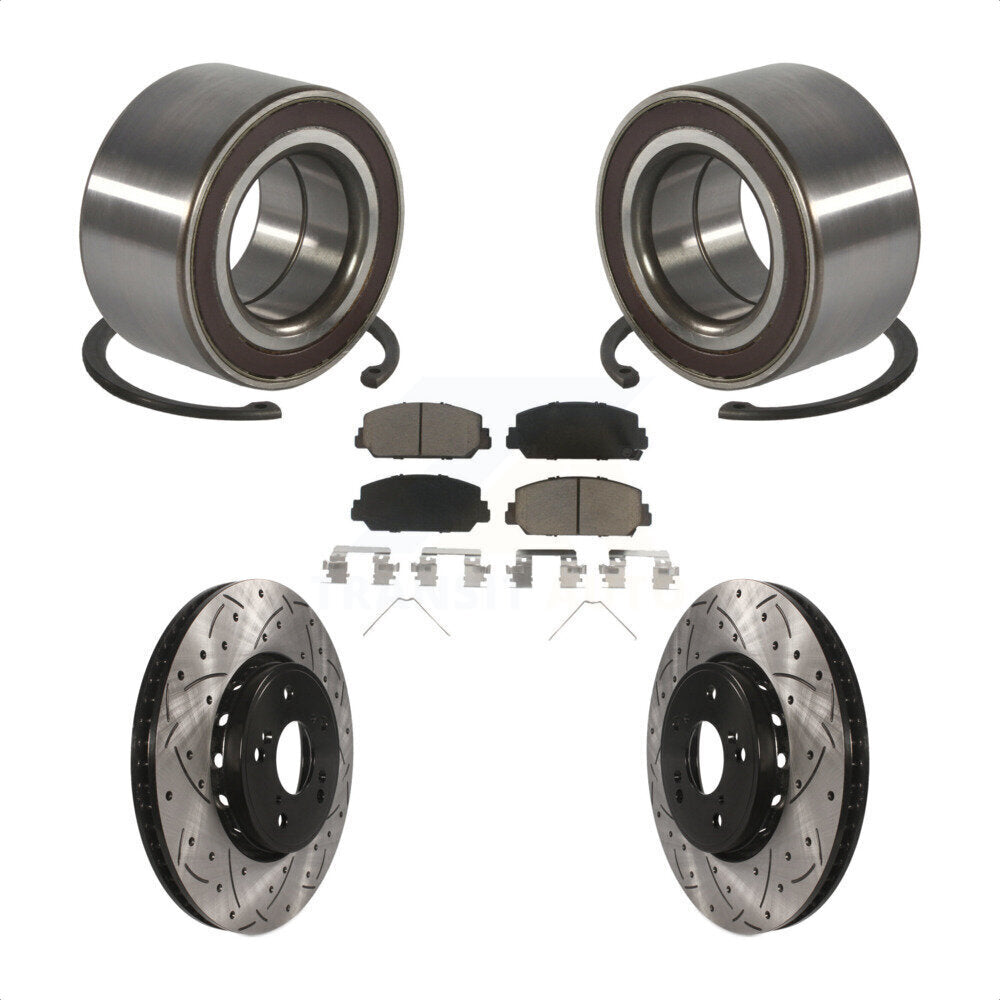 Kit de plaquettes de Rotor de frein, roulement de roue avant, fente de perçage, pour Acura RD 2013 – 2018