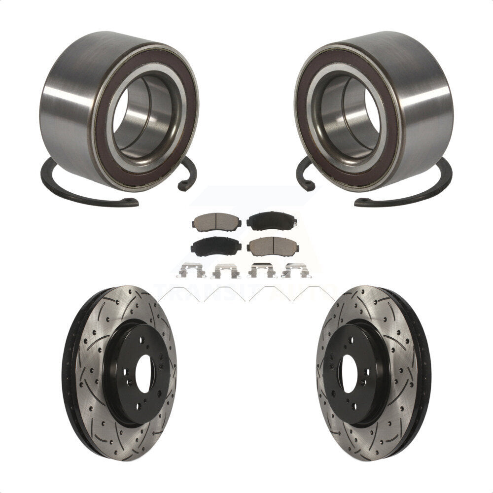 Kit de plaquettes de Rotor de frein, fente de perçage, roulement de roue avant, pour Honda CR-V AW 2012 – 2016