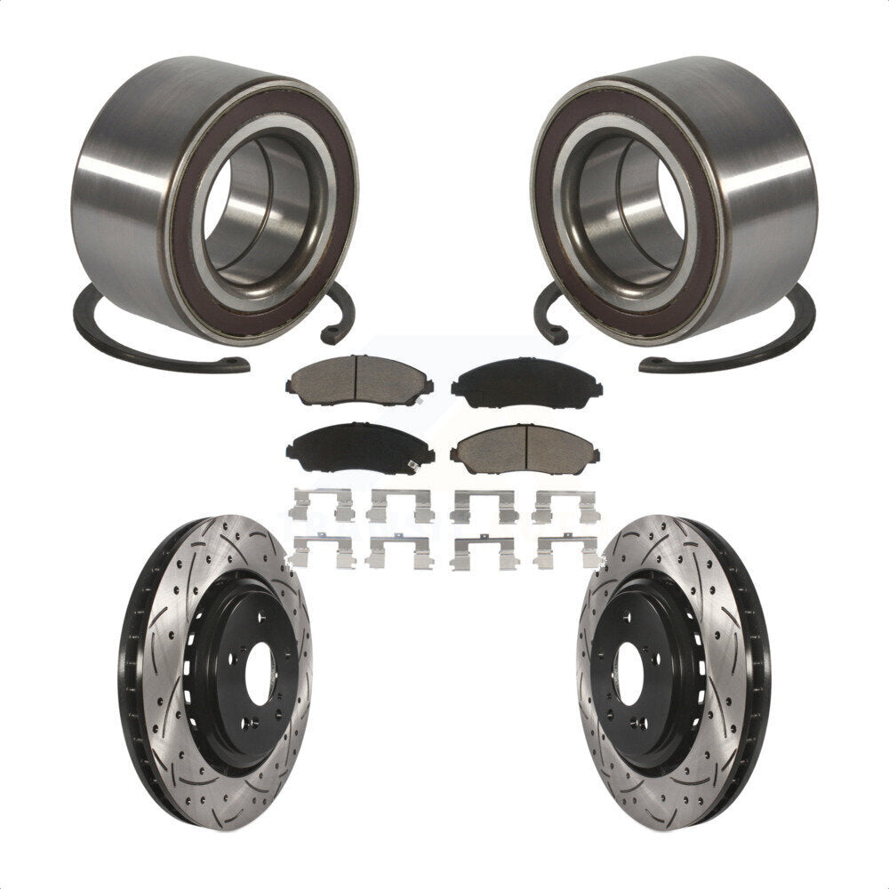 Kit de plaquettes de Rotor de frein, roulement de roue avant, fente de perçage, pour Acura MD 2014 – 2016