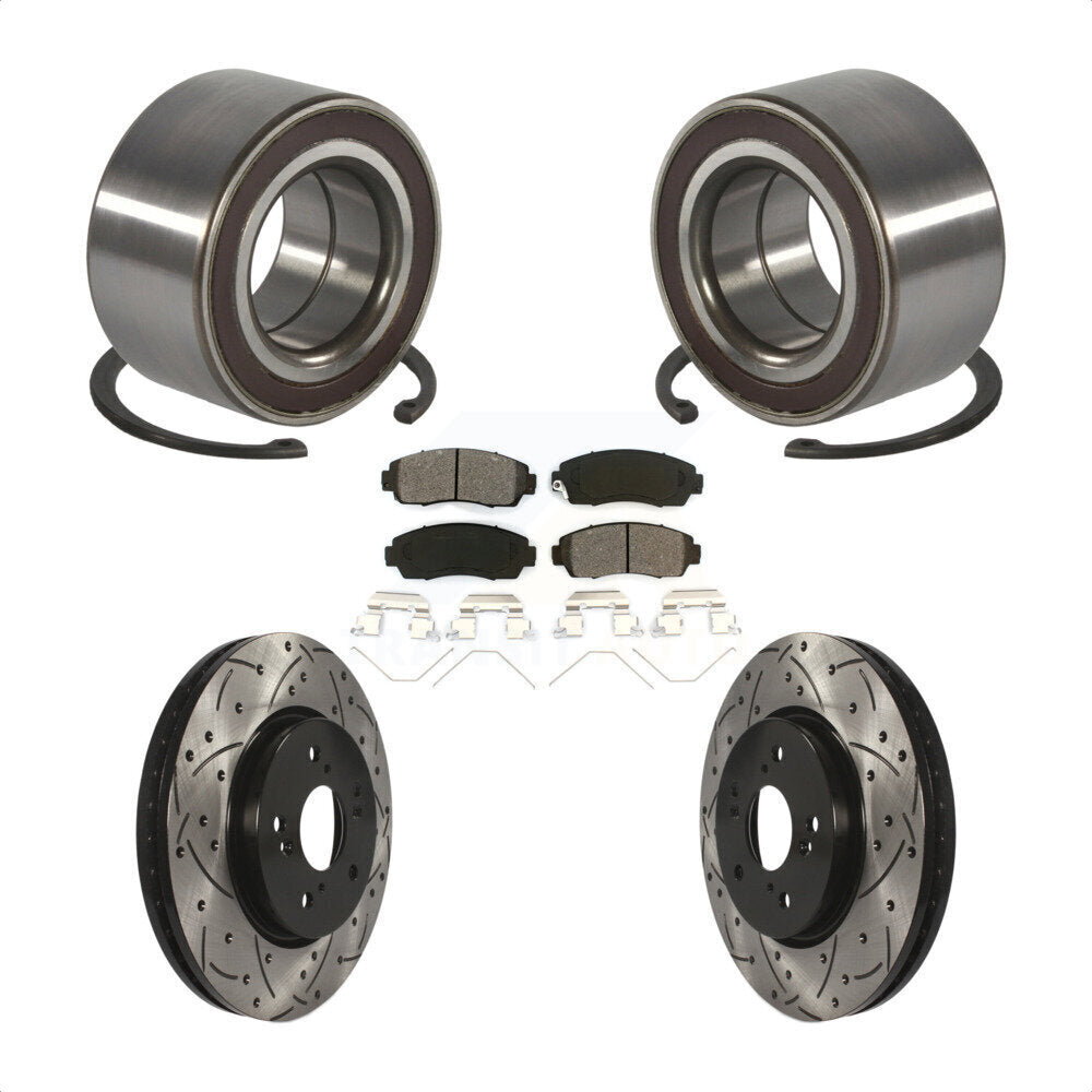Kit de plaquettes de Rotor de frein, fente de perçage, roulement de roue avant, pour Honda CR-V AW 2012 – 2016