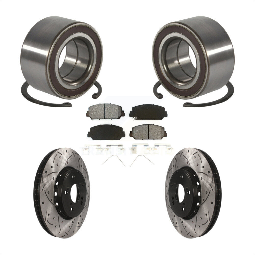 Kit de plaquettes de Rotor de frein, roulement de roue avant, fente de perçage, pour Acura RD 2013 – 2018