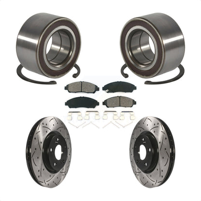 Kit de rotor et de plaquettes de frein fendus percés avec roulement de roue avant pour Acura RL