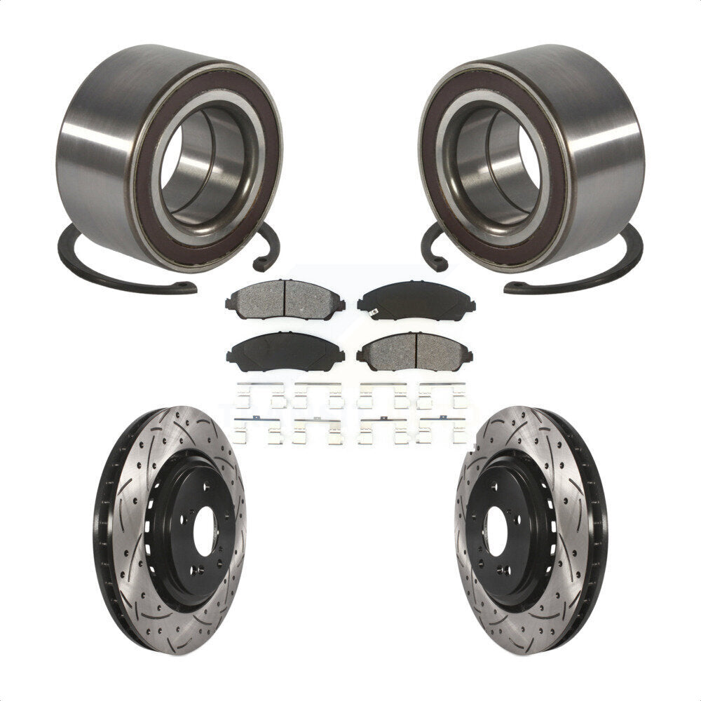 Kit de plaquettes de Rotor de frein, roulement de roue avant, fente de perçage, pour Acura MD 2014 – 2016