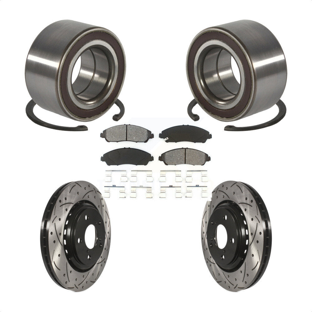 Kit de Rotor et de plaquettes de frein à fente percée, roulement de roue avant, pour Honda Pilot Acura MD