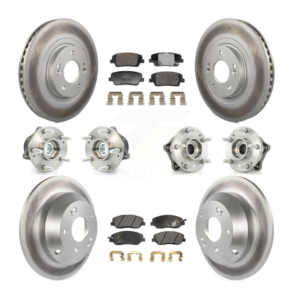 Kit de plaquettes de Rotor de frein revêtues de roulement de moyeu avant et arrière (10 pièces) pour Hyundai Santa Fe X