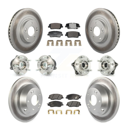 Kit de plaquettes de Rotor de frein revêtues de roulement de moyeu avant et arrière (10 pièces) pour Hyundai Santa Fe X