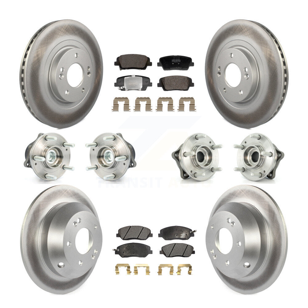 Kit de plaquettes de Rotor de frein revêtues de roulement de moyeu avant et arrière (10 pièces) pour Hyundai Santa Fe X