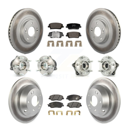 Kit de plaquettes de Rotor de frein revêtues de roulement de moyeu avant et arrière (10 pièces) pour Hyundai Santa Fe X
