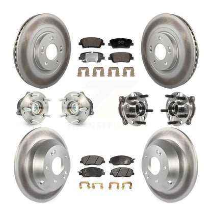 Kit de plaquettes de Rotor de frein revêtues de roulement de moyeu avant et arrière (10 pièces) pour Hyundai Santa Fe X