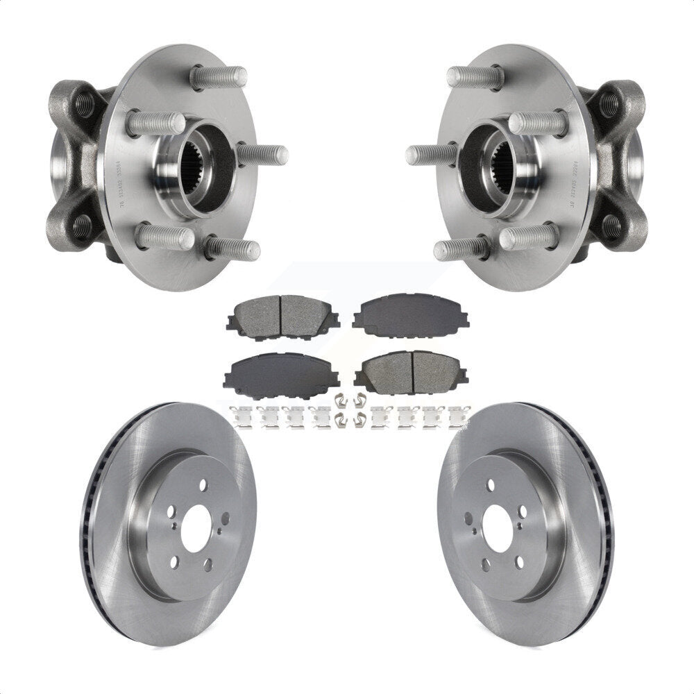 Ensemble de roulement de moyeu avant, Rotor de frein et Kit de plaquettes pour Toyota Corolla Prius Prim