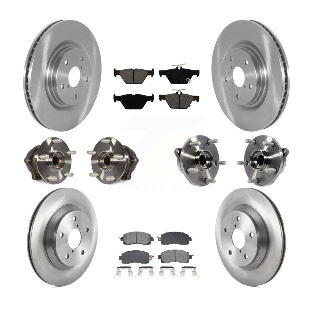 Kit de rotors et plaquettes de frein à disque de roulement de moyeu avant et arrière (10 pièces) pour Subaru Foreste